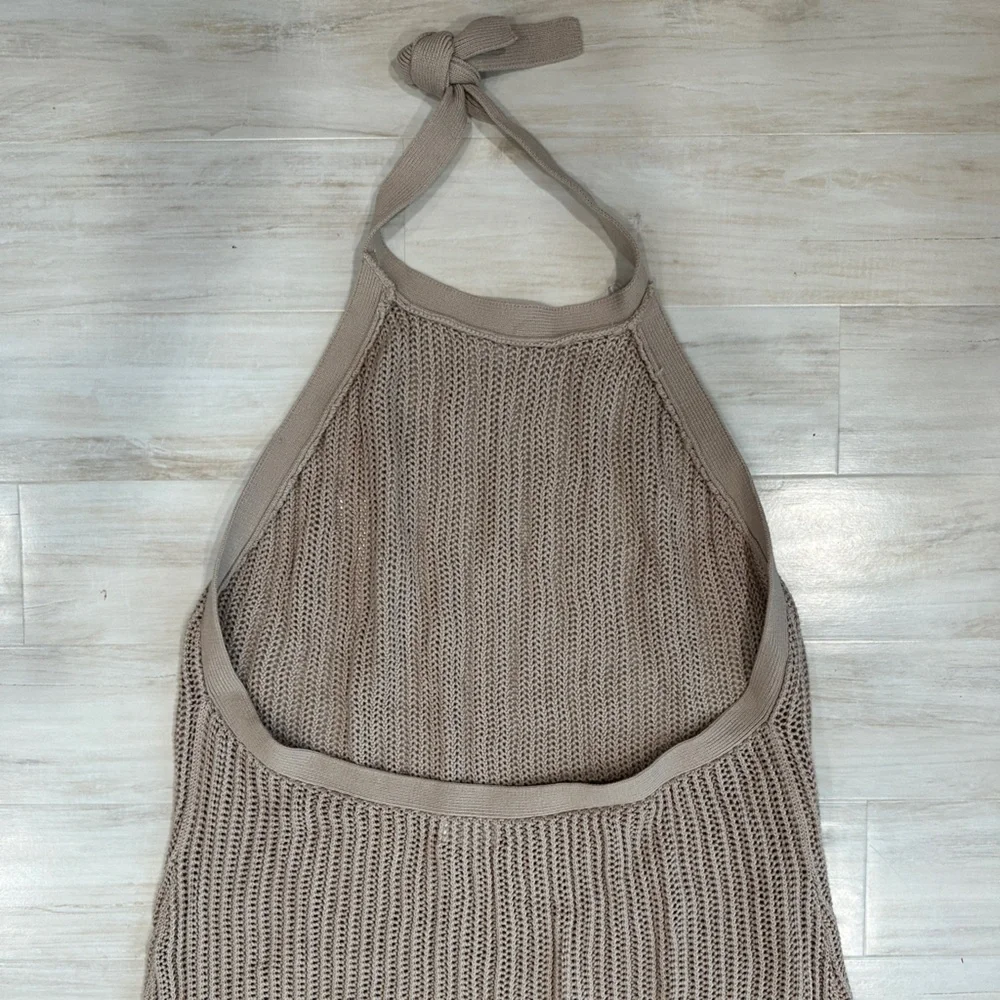 Summersalt Tan Crochet Halter Maxi Dress - Picture 6 of 9